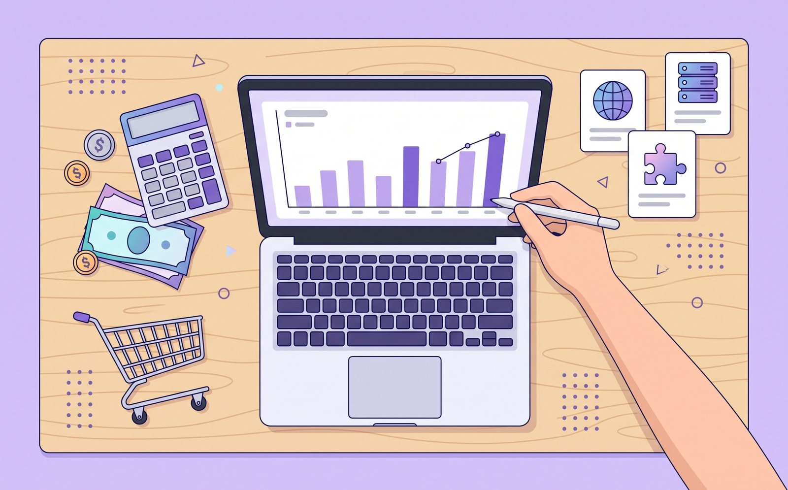 Breakdown of real WooCommerce costs: hosting, domain, theme, and extensions