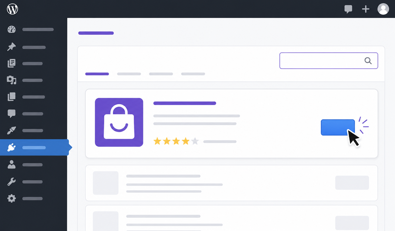 Installing the WooCommerce plugin from the WordPress dashboard