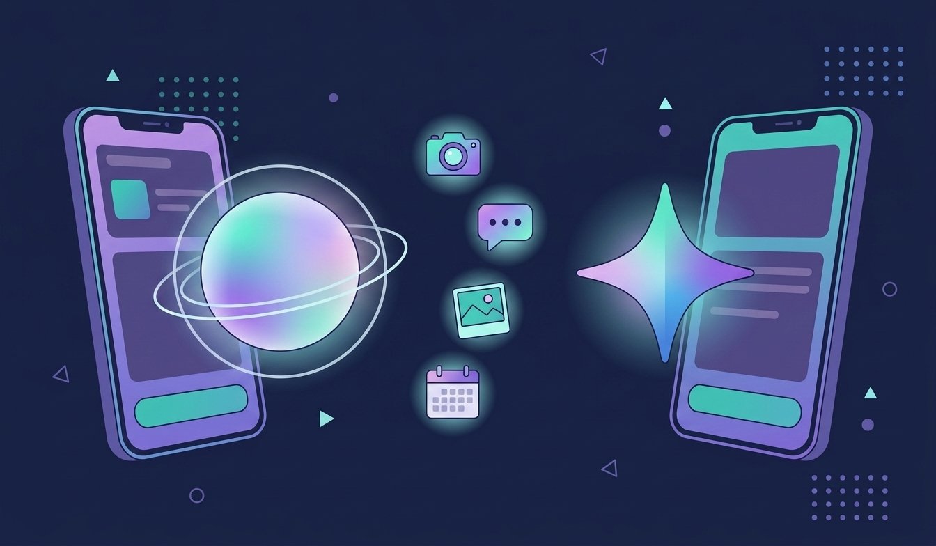 Siri AI versus Gemini and Galaxy AI assistants on iPhone and Android in 2026