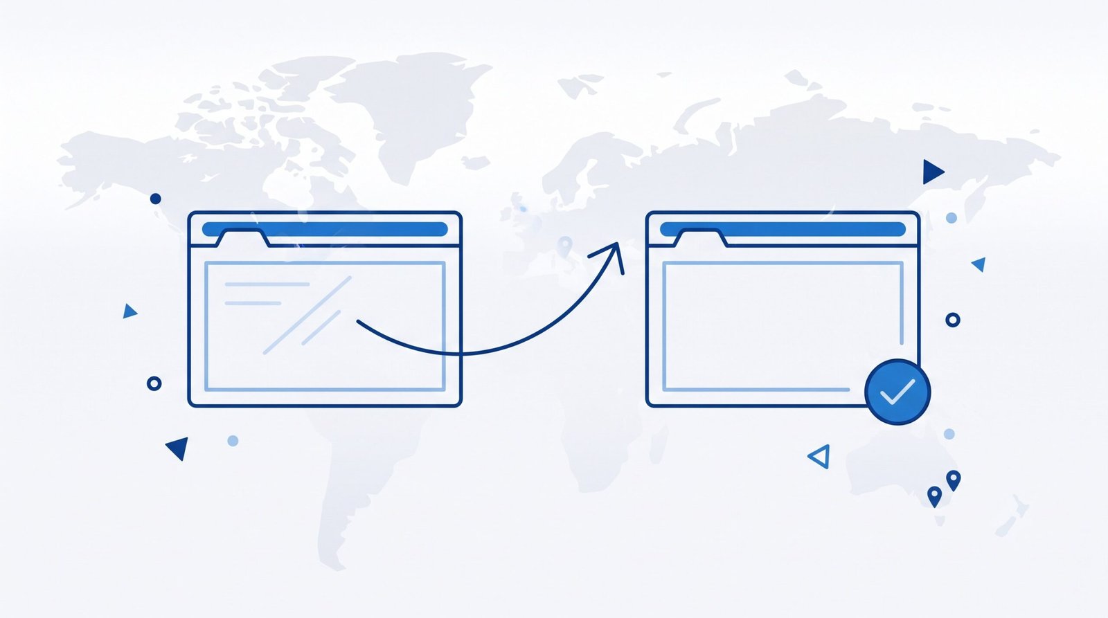 Illustration representing cloning a live site into a staging copy before pushing changes live