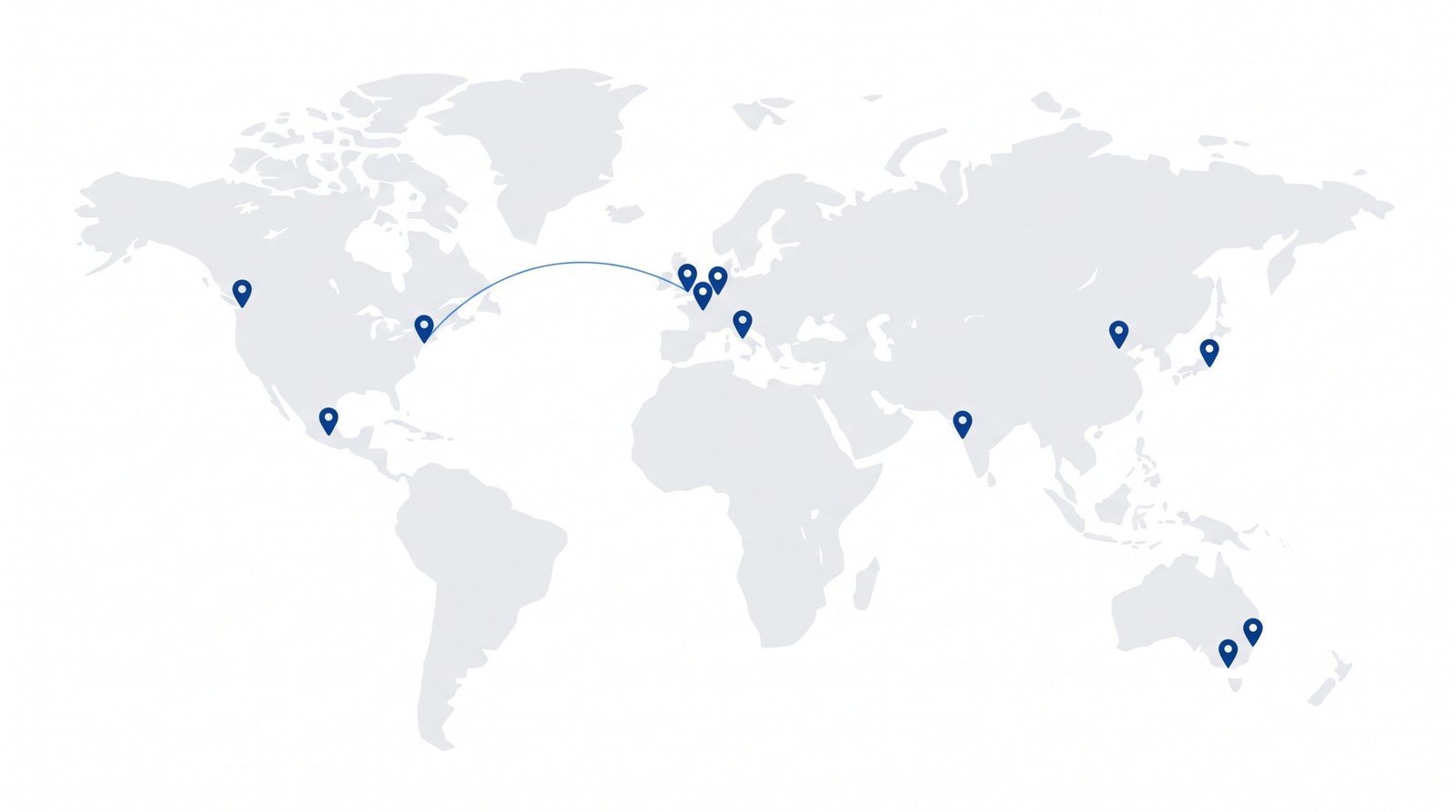 Map of SiteGround's eleven data center locations across four continents