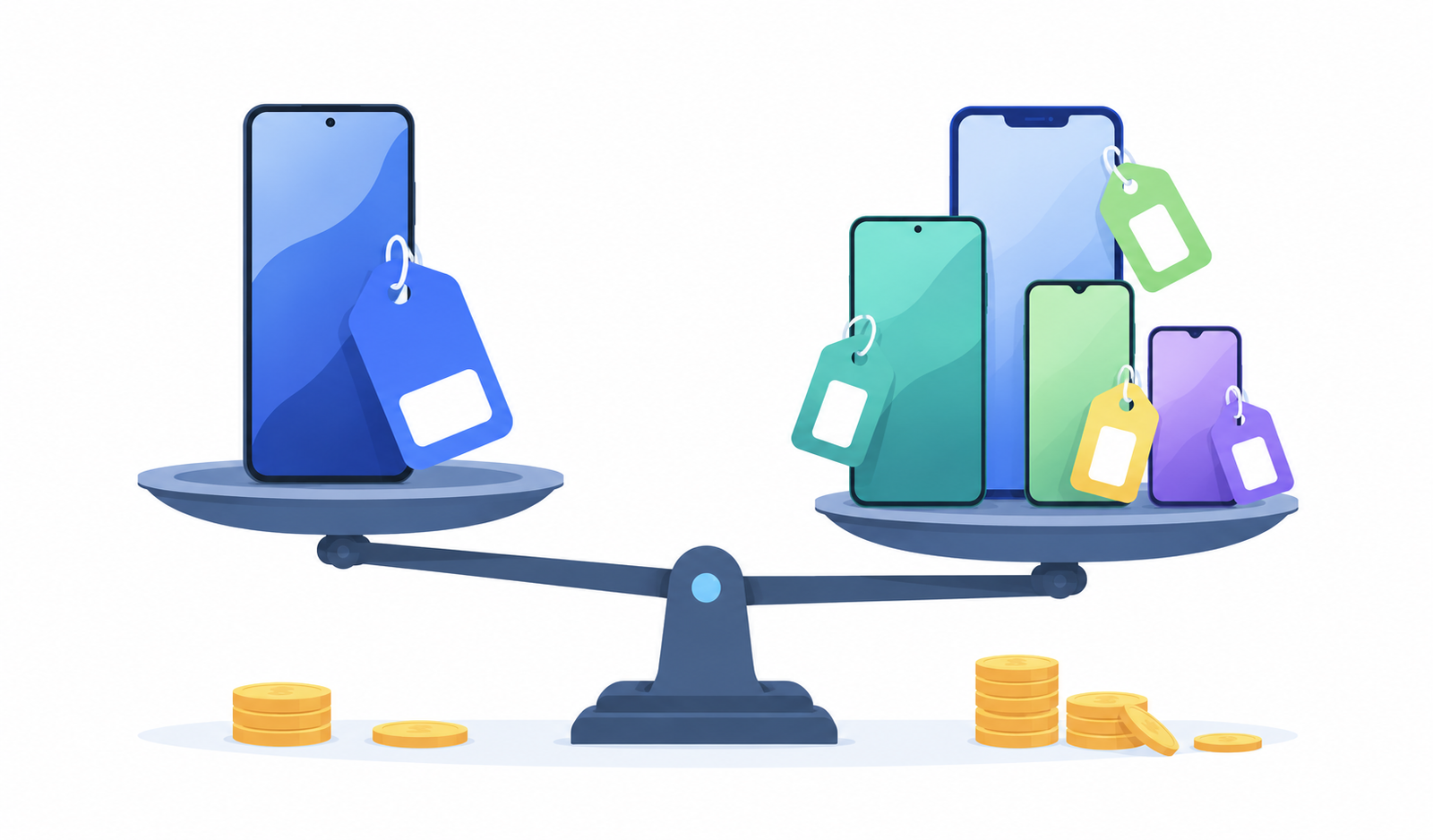 iPhone vs Android price comparison across budget and flagship tiers in 2026