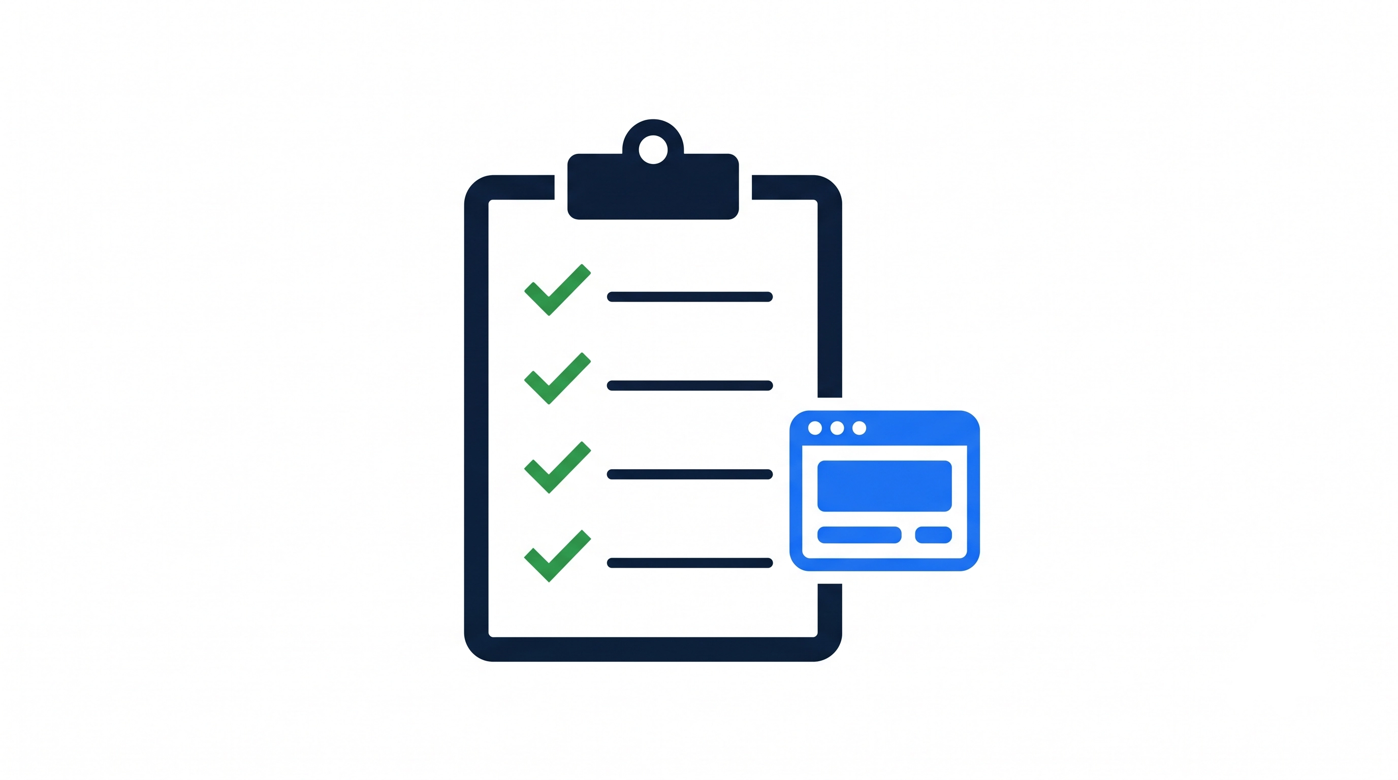 Illustration of a checklist clipboard with checkmarks representing the complete WordPress speed optimization checklist