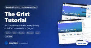 Grist tutorial cover: all 22 Advanced Charts dashboard blocks, every setting explained