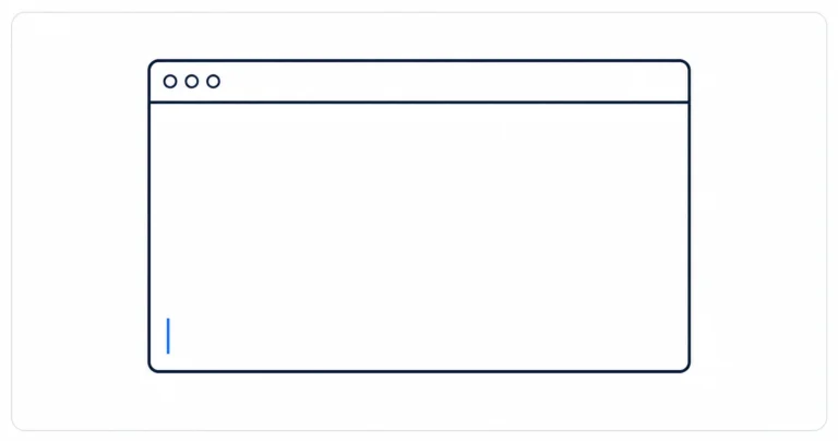Terminal window illustration representing website and developer tools