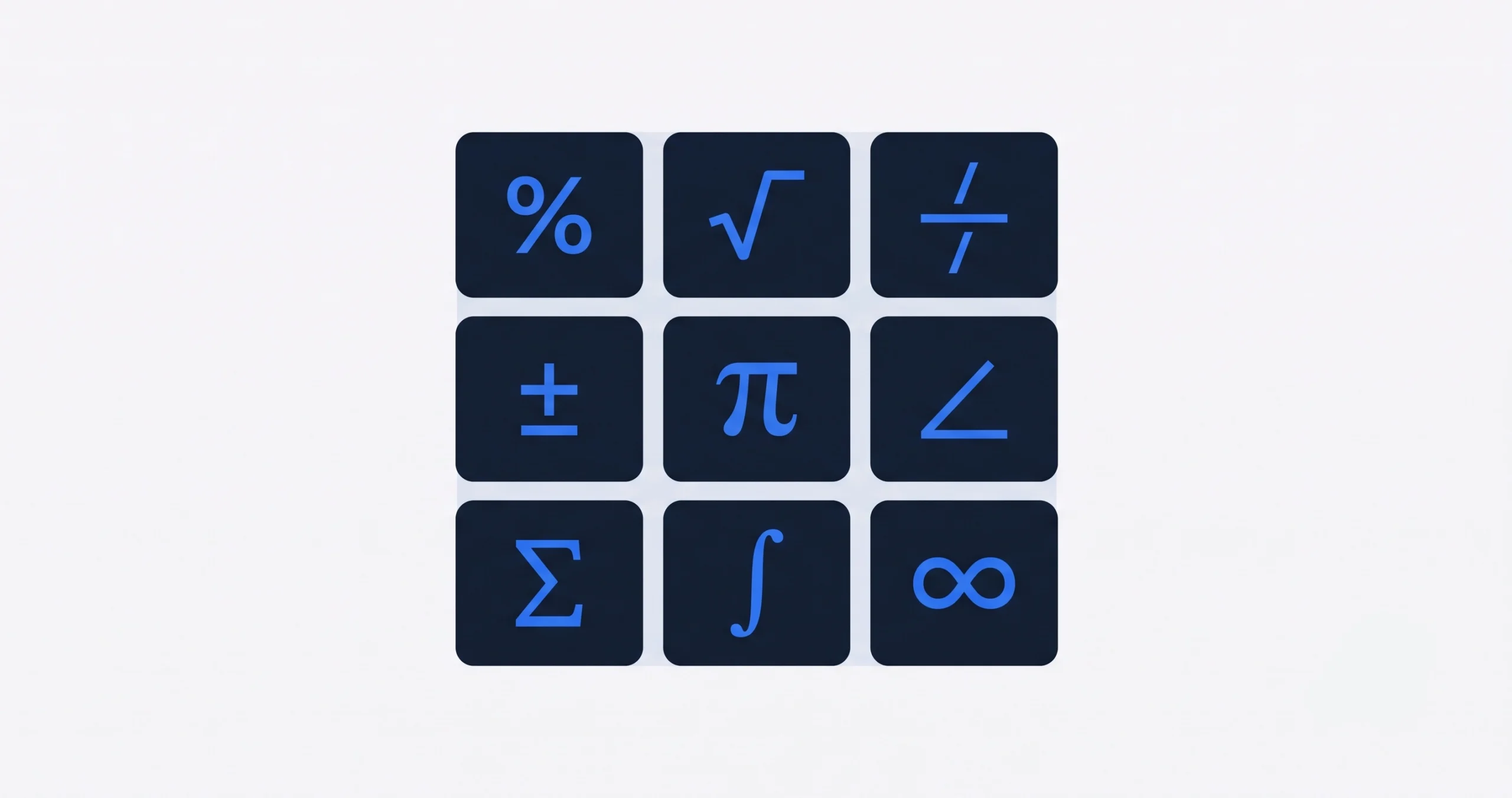 Illustration representing core math topics — algebra, geometry, statistics and percentages — in one reference guide