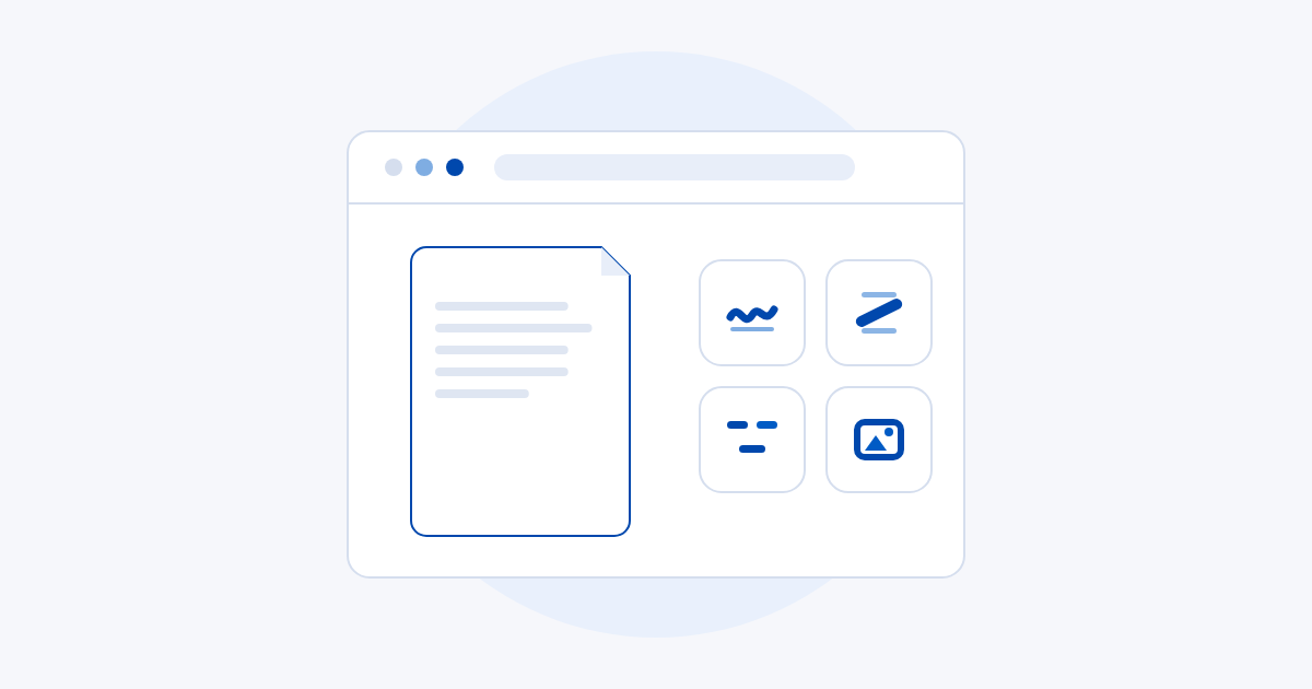 PDF tools without uploading: a browser window holding a PDF document and its editing tools