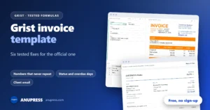Grist invoice template: six tested fixes for the official one